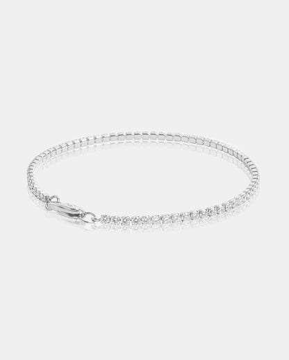 Cernucci Micro Tennis Bracelet - 2.5mm - White — 6" — Side View