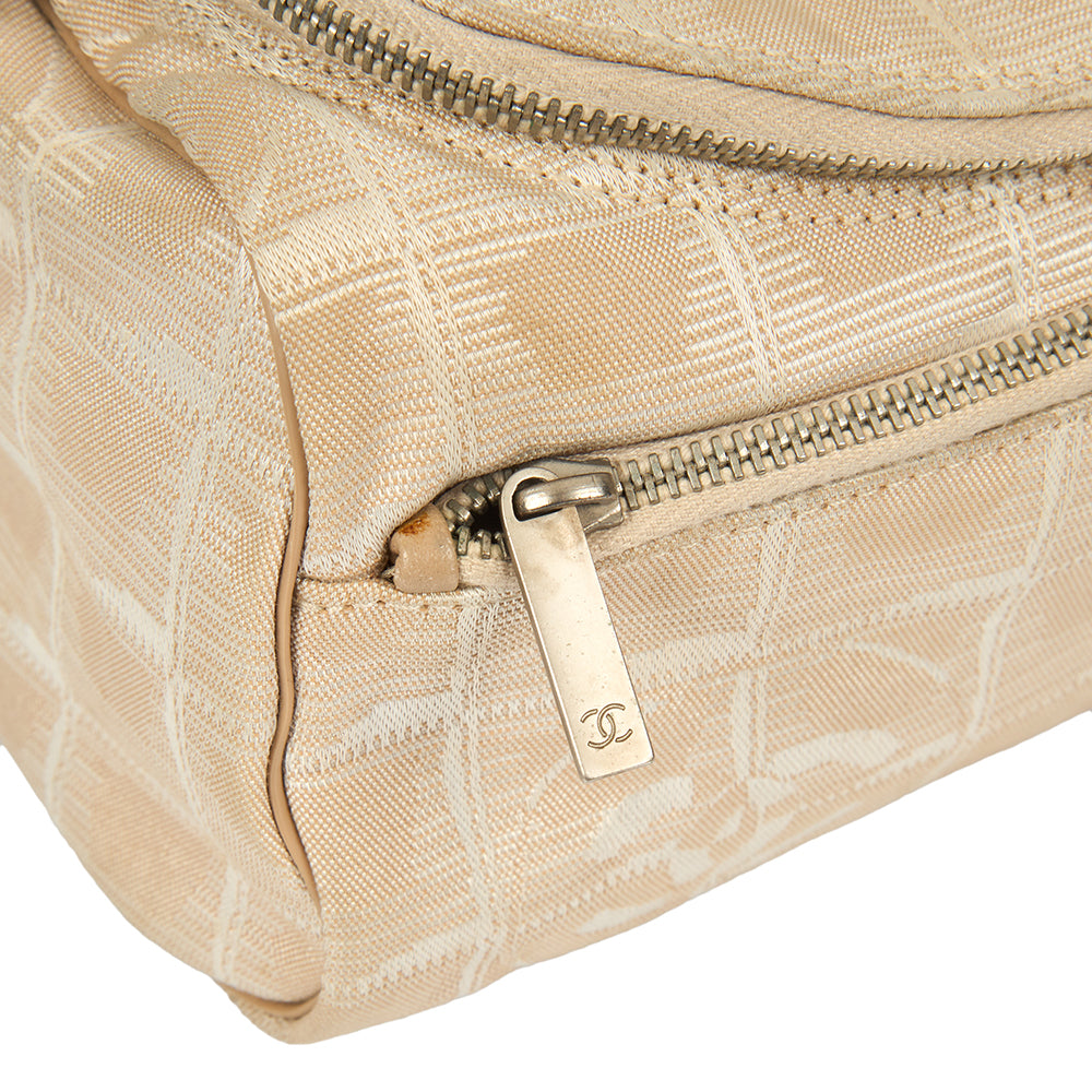 Chanel Mini Bag Travel Ligne Bowler in Neutral, Fabric — Lifestyle View