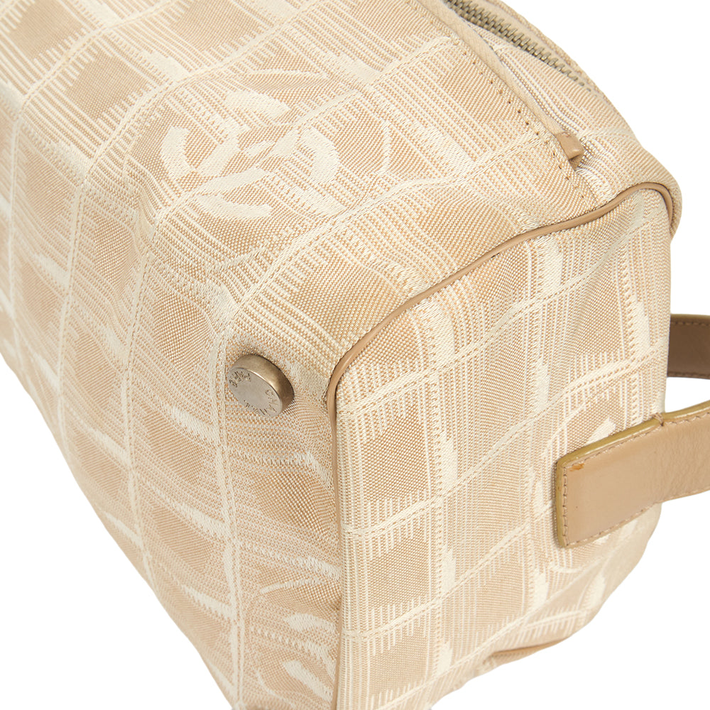 Chanel Mini Bag Travel Ligne Bowler in Neutral, Fabric — Alternate View 30