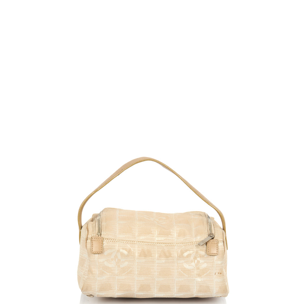 Chanel Mini Bag Travel Ligne Bowler in Neutral, Fabric — Top View