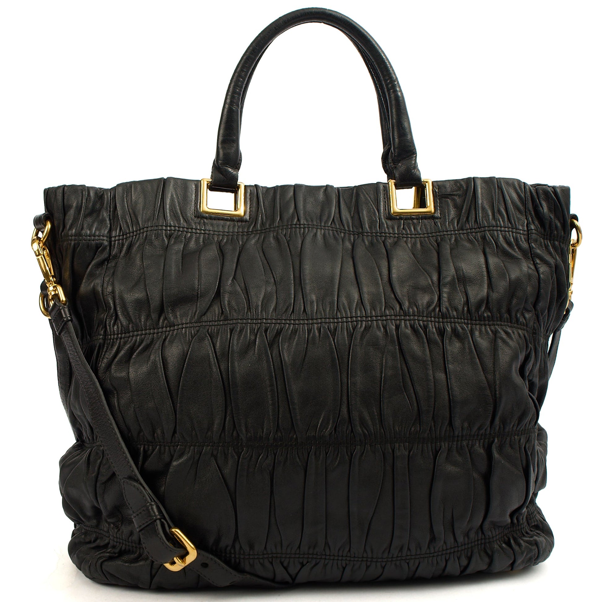Prada Tote Tote in Black, Leather — Top View