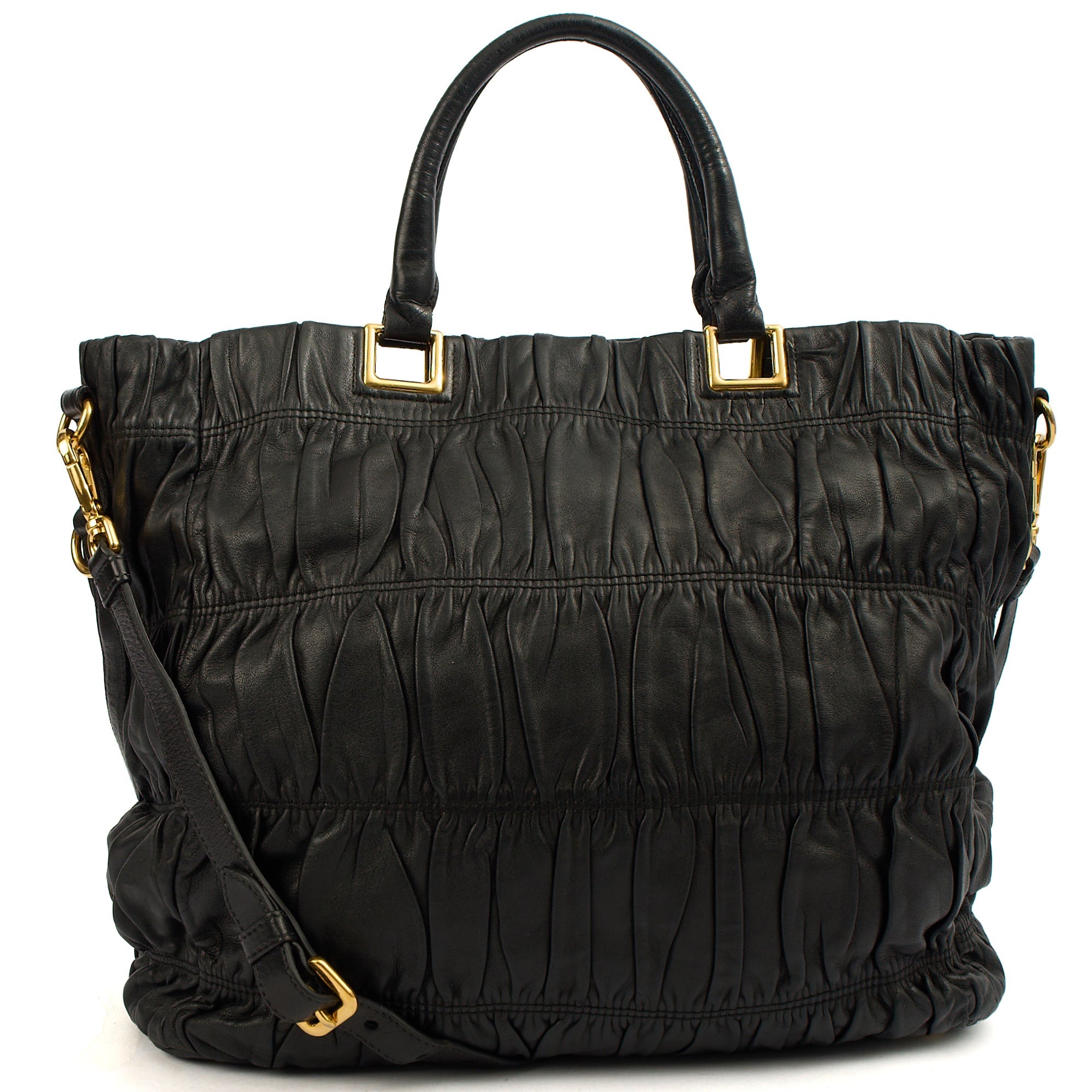 Prada Tote Tote in Black, Leather — Top View