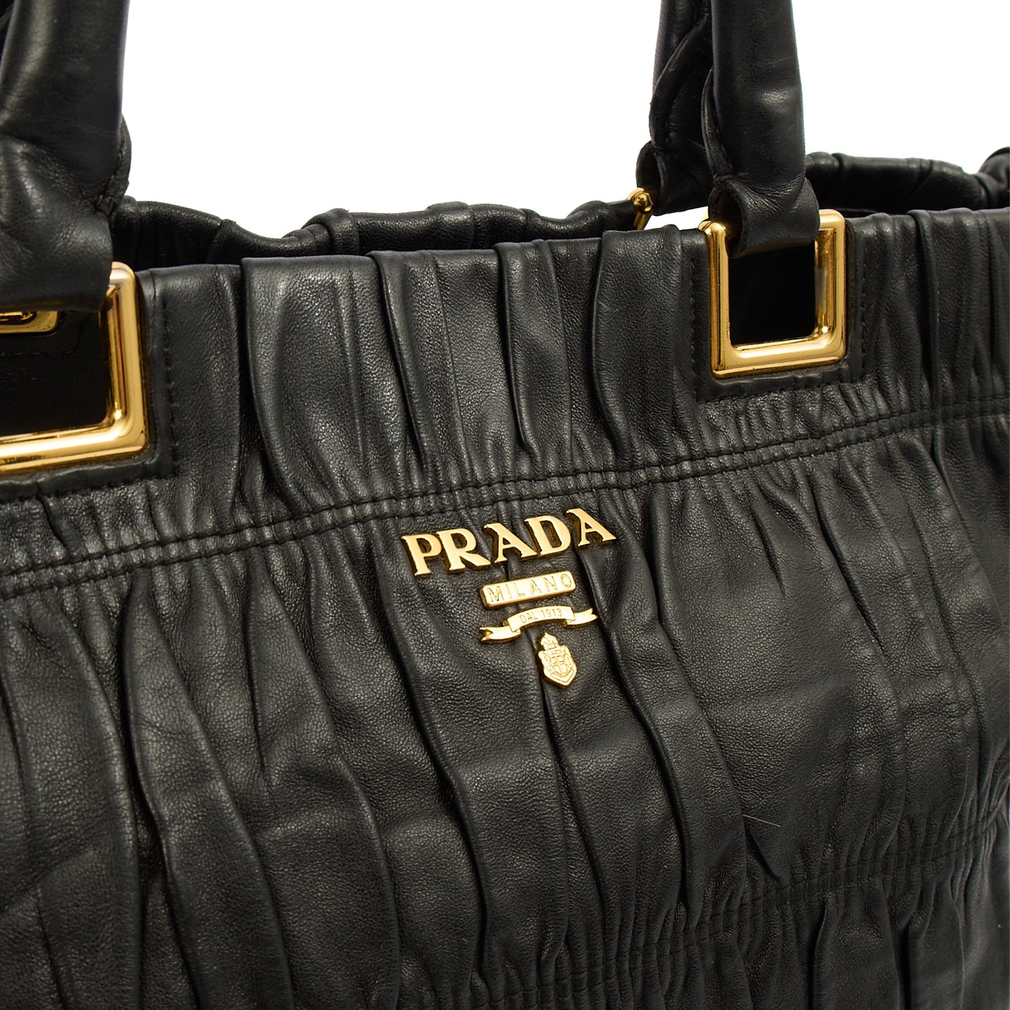 Prada Tote Tote in Black, Leather — Side View