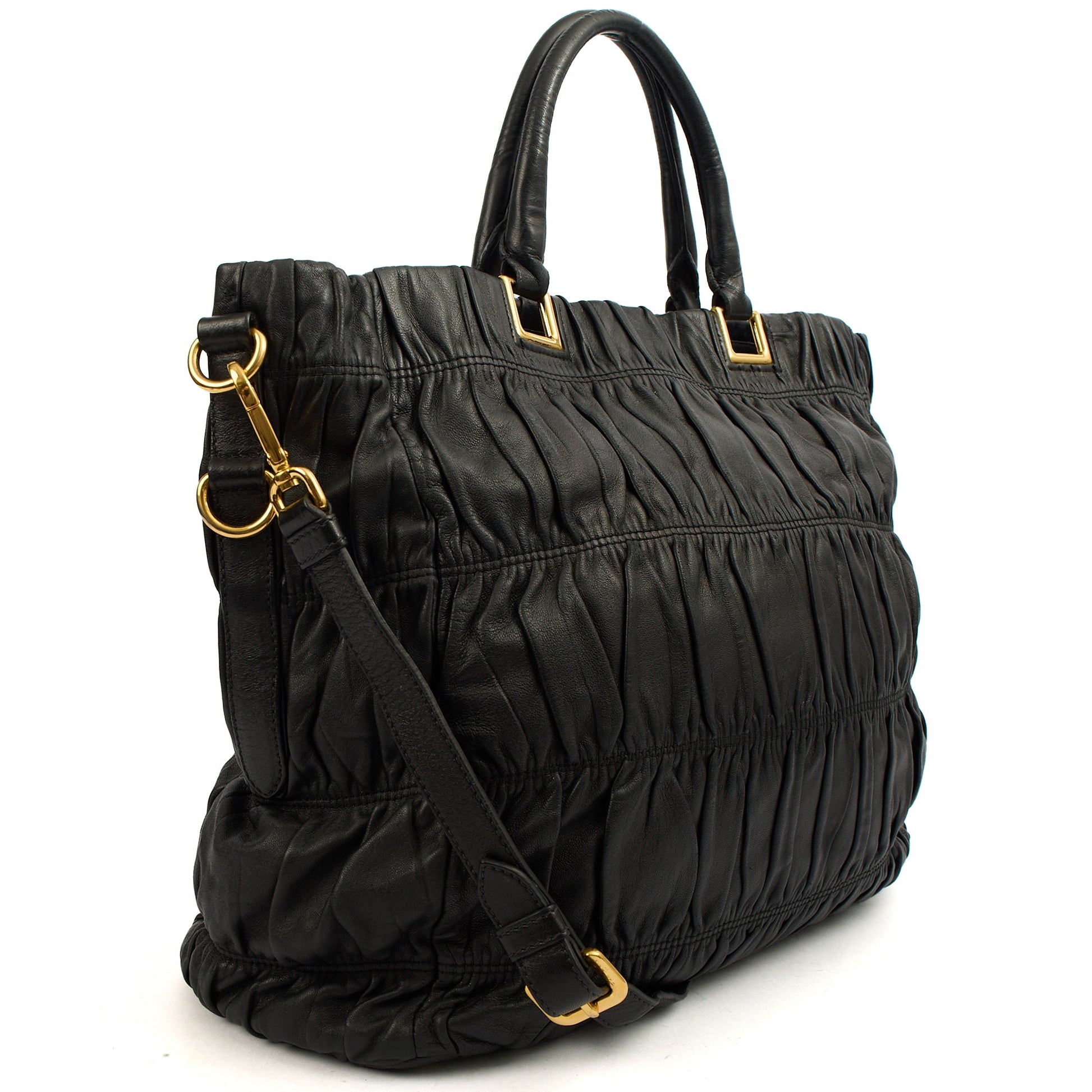 Prada Tote Tote in Black, Leather — Back View