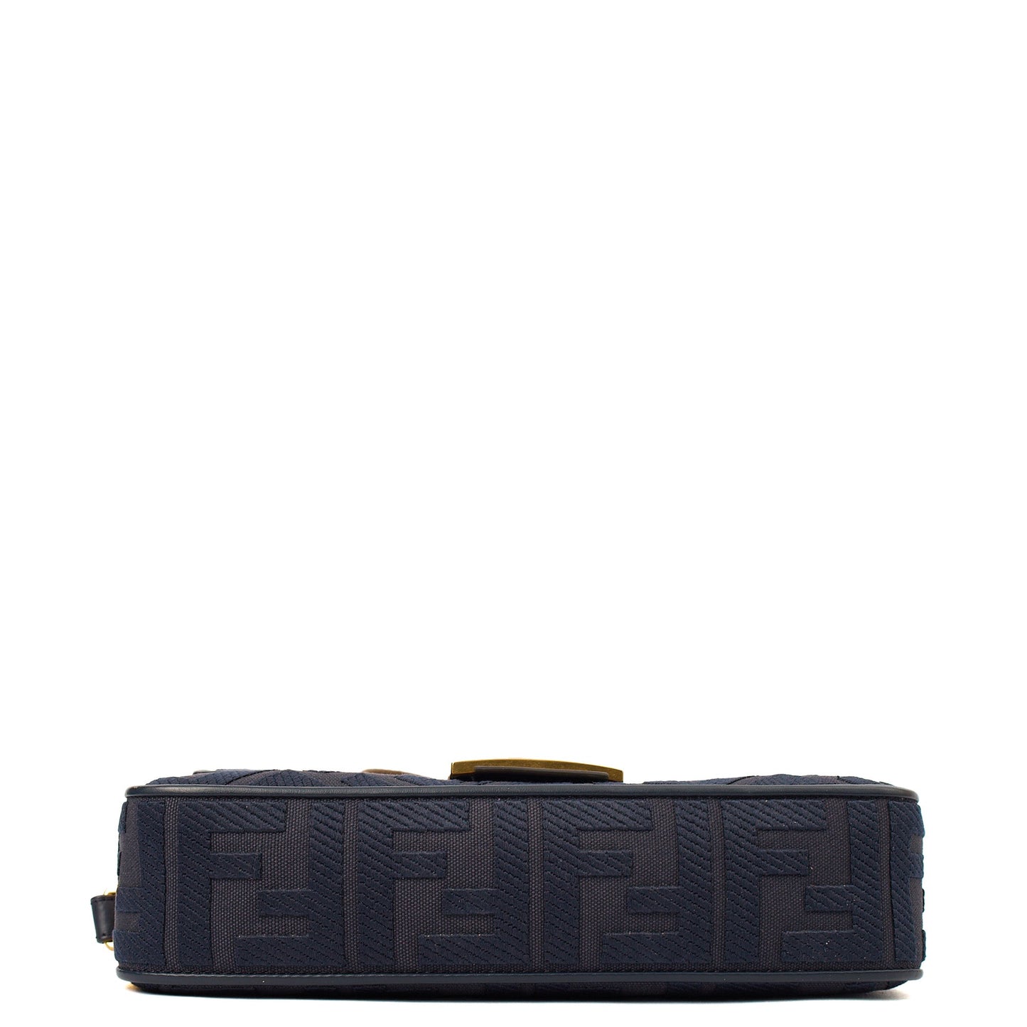 Fendi Cross Body Baguette in Navy Zucca Canvas — Detail View