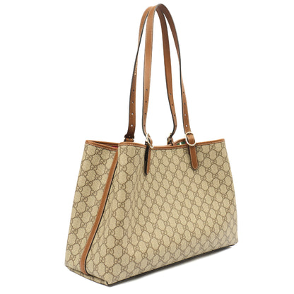 Gucci Tote GG Emblem Bag in GG Canvas — Back View