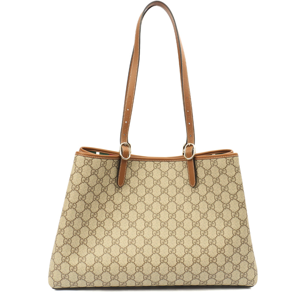 Gucci Tote GG Emblem Bag in GG Canvas — Top View
