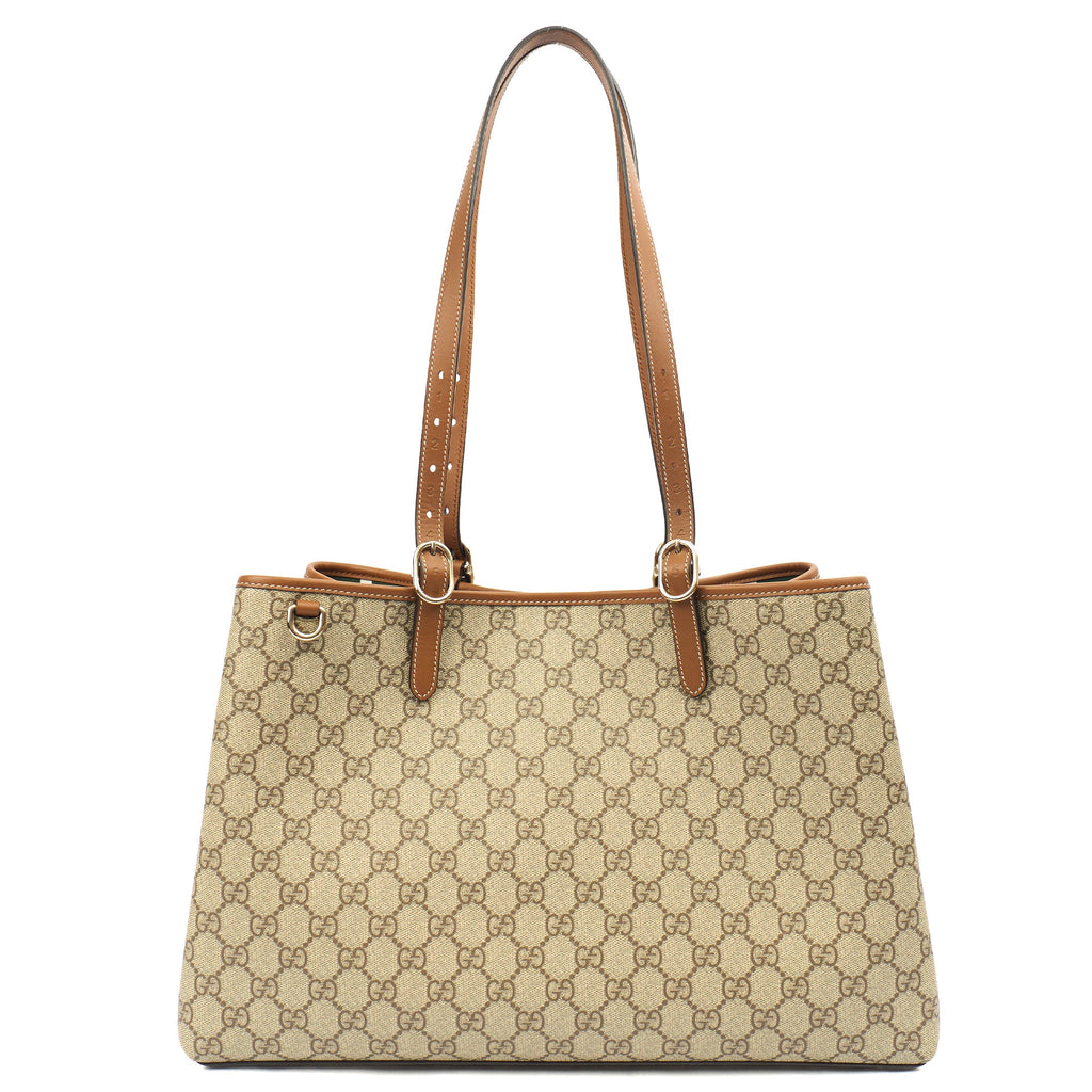 Gucci Tote GG Emblem Bag in GG Canvas — Front View