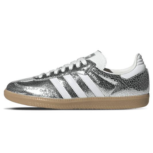 Adidas Samba OG Wmns 'Silver Metallic Cracked Leather' — UK 3.5 | EU 36 | US 5.5 — Front View