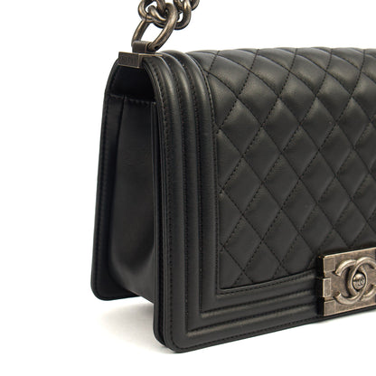Chanel Cross Body Boy - Medium in Black, Calfskin Leather — Alternate View 19