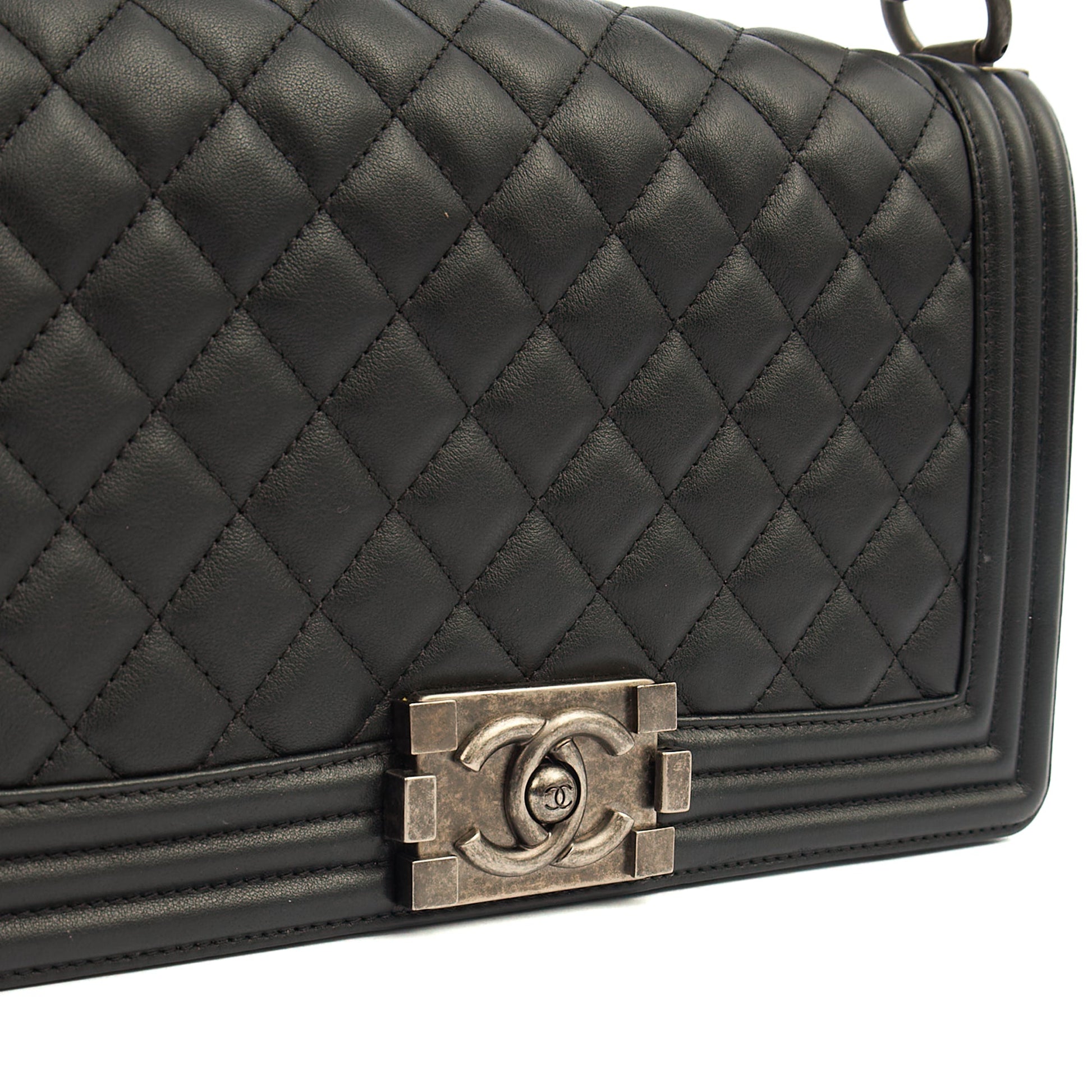 Chanel Cross Body Boy - Medium in Black, Calfskin Leather — Lifestyle View