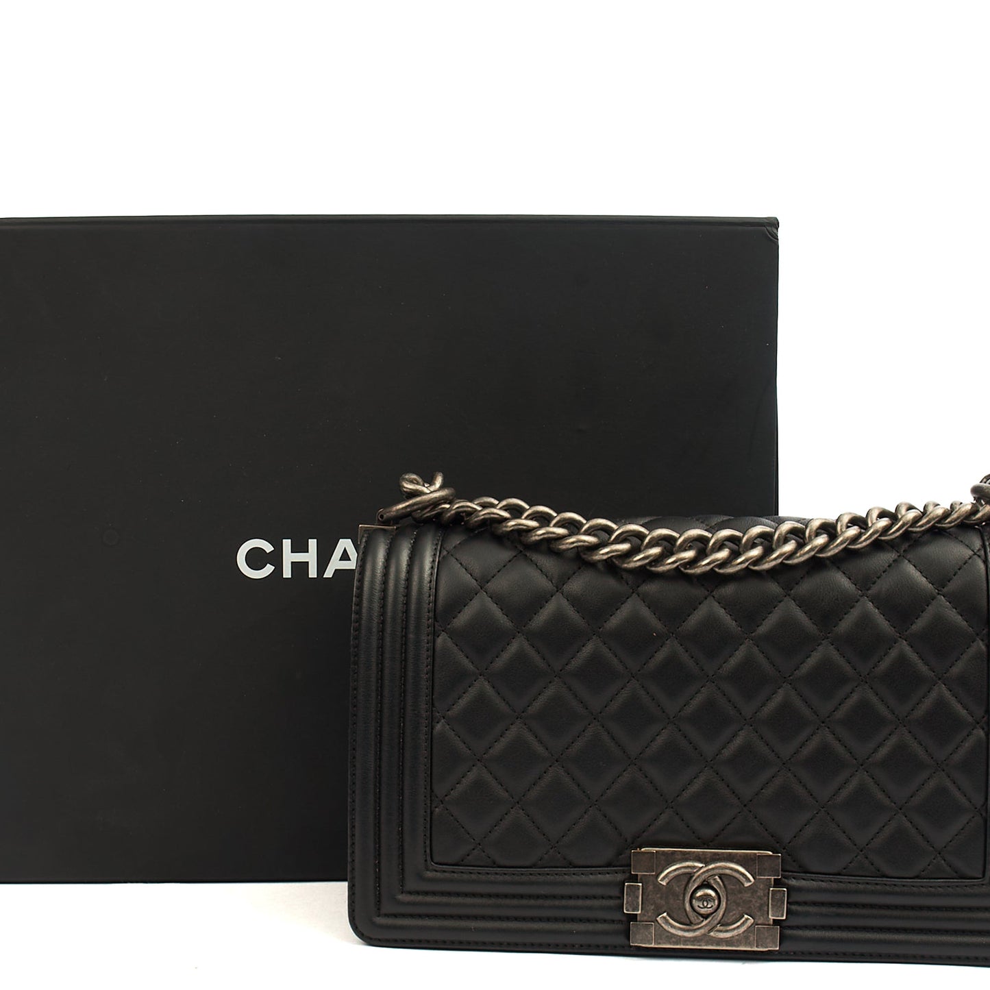 Chanel Cross Body Boy - Medium in Black, Calfskin Leather — Alternate View 22