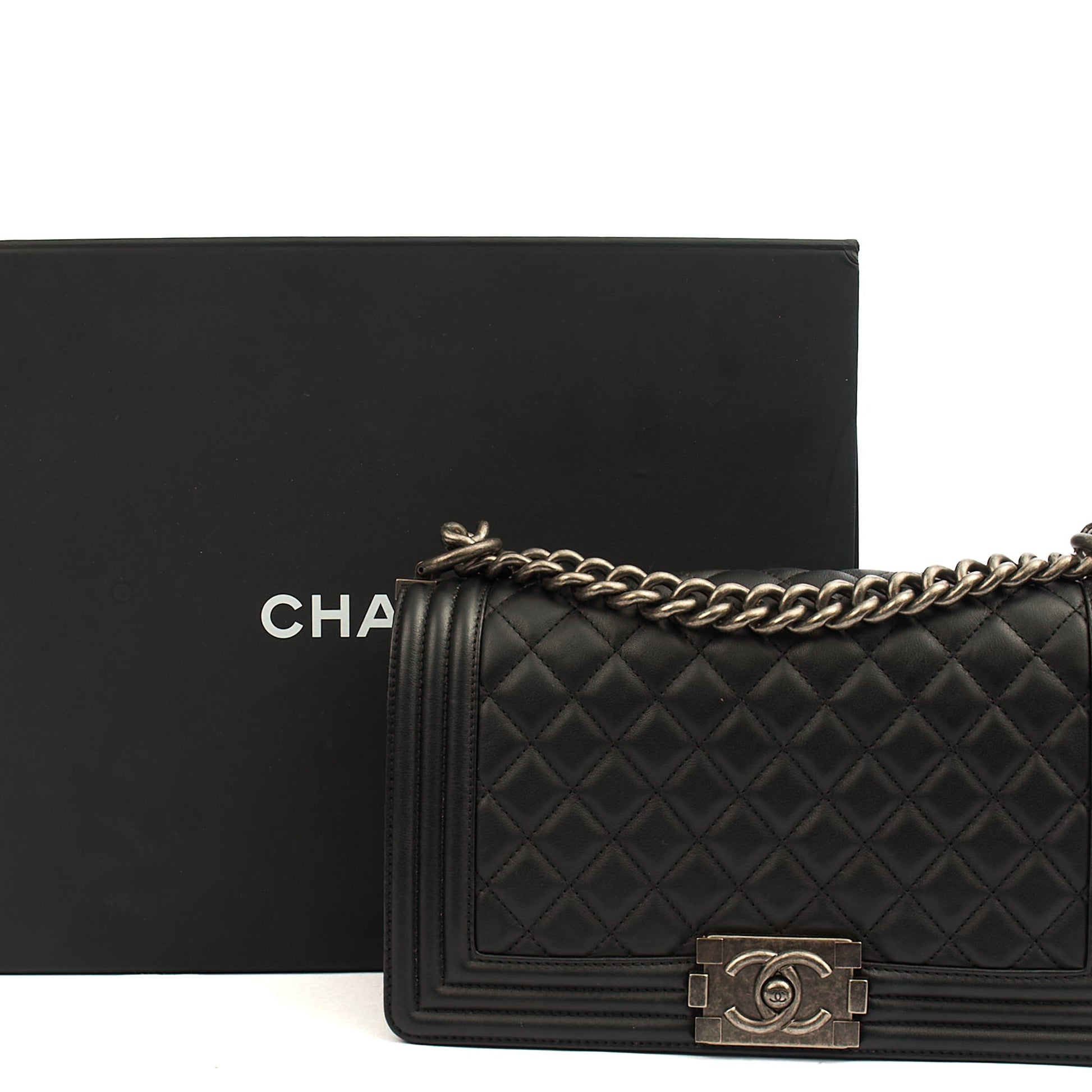 Chanel Cross Body Boy - Medium in Black, Calfskin Leather — Alternate View 22