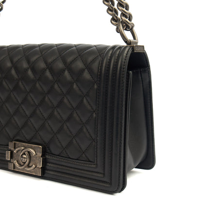 Chanel Cross Body Boy - Medium in Black, Calfskin Leather — Alternate View 27