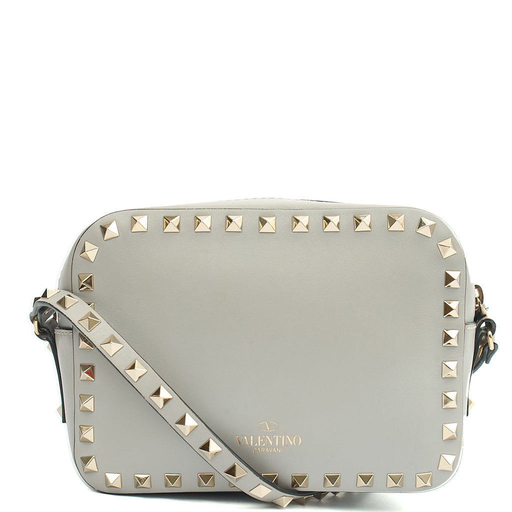 Valentino Cross Body Rockstud Crossbody Bag - Small in Grey, Leather — Alternate View 13
