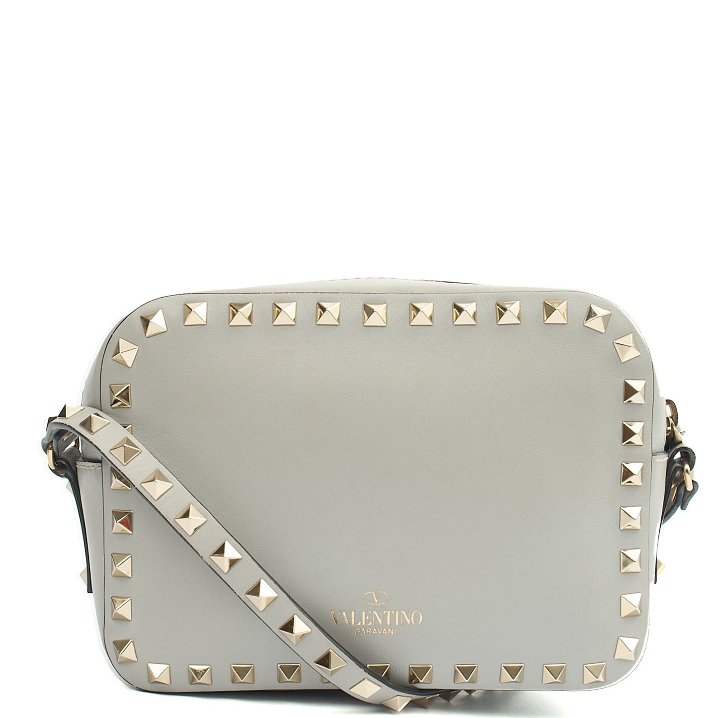 Valentino Cross Body Rockstud Crossbody Bag - Small in Grey, Leather — Alternate View 13