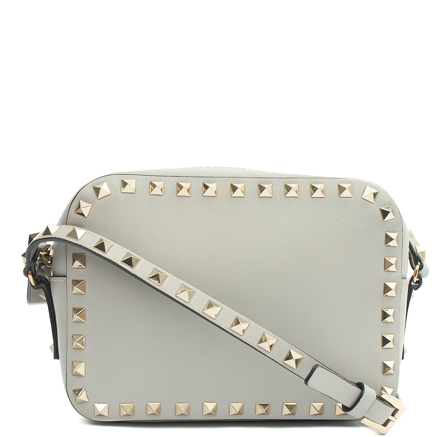 Valentino Cross Body Rockstud Crossbody Bag - Small in Grey, Leather — Alternate View 15