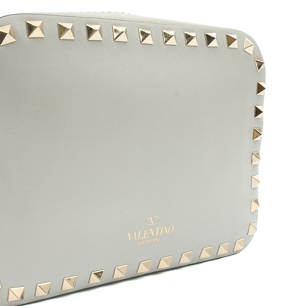 Valentino Cross Body Rockstud Crossbody Bag - Small in Grey, Leather — Alternate View 12