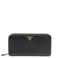 Prada Purse Wallet in Black, Calfskin — Front View