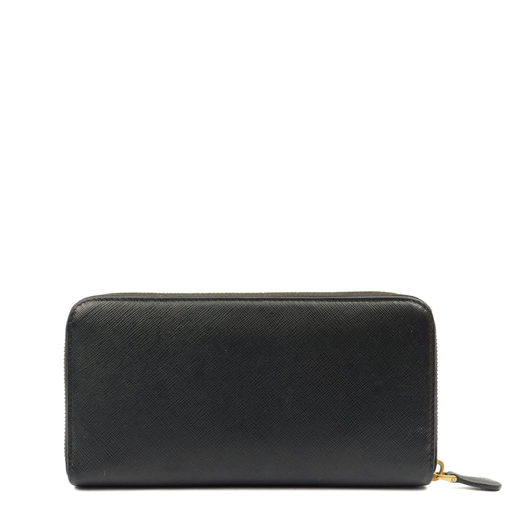 Prada Purse Wallet in Black, Calfskin — Back View