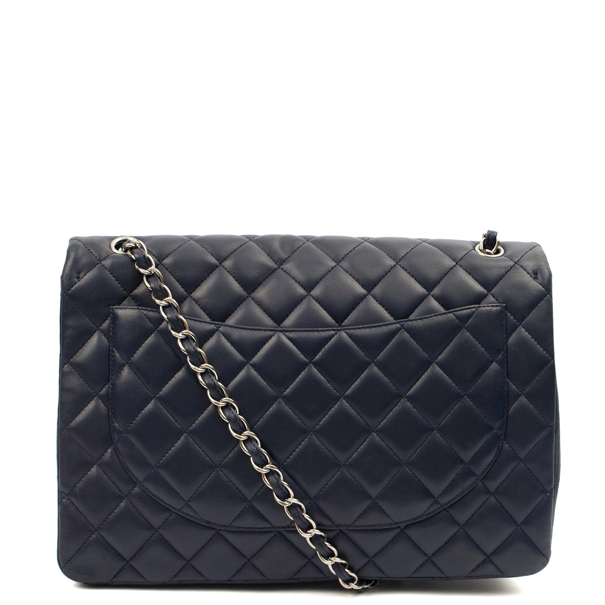 Chanel Shoulder Bag Classic Single Flap - Maxi in Blue, Lambskin Leather CTR — Alternate View 21