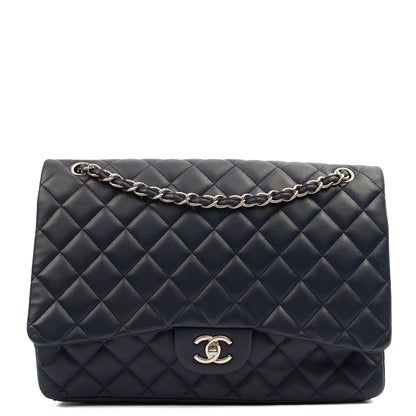 Chanel Shoulder Bag Classic Single Flap - Maxi in Blue, Lambskin Leather CTR — Alternate View 10