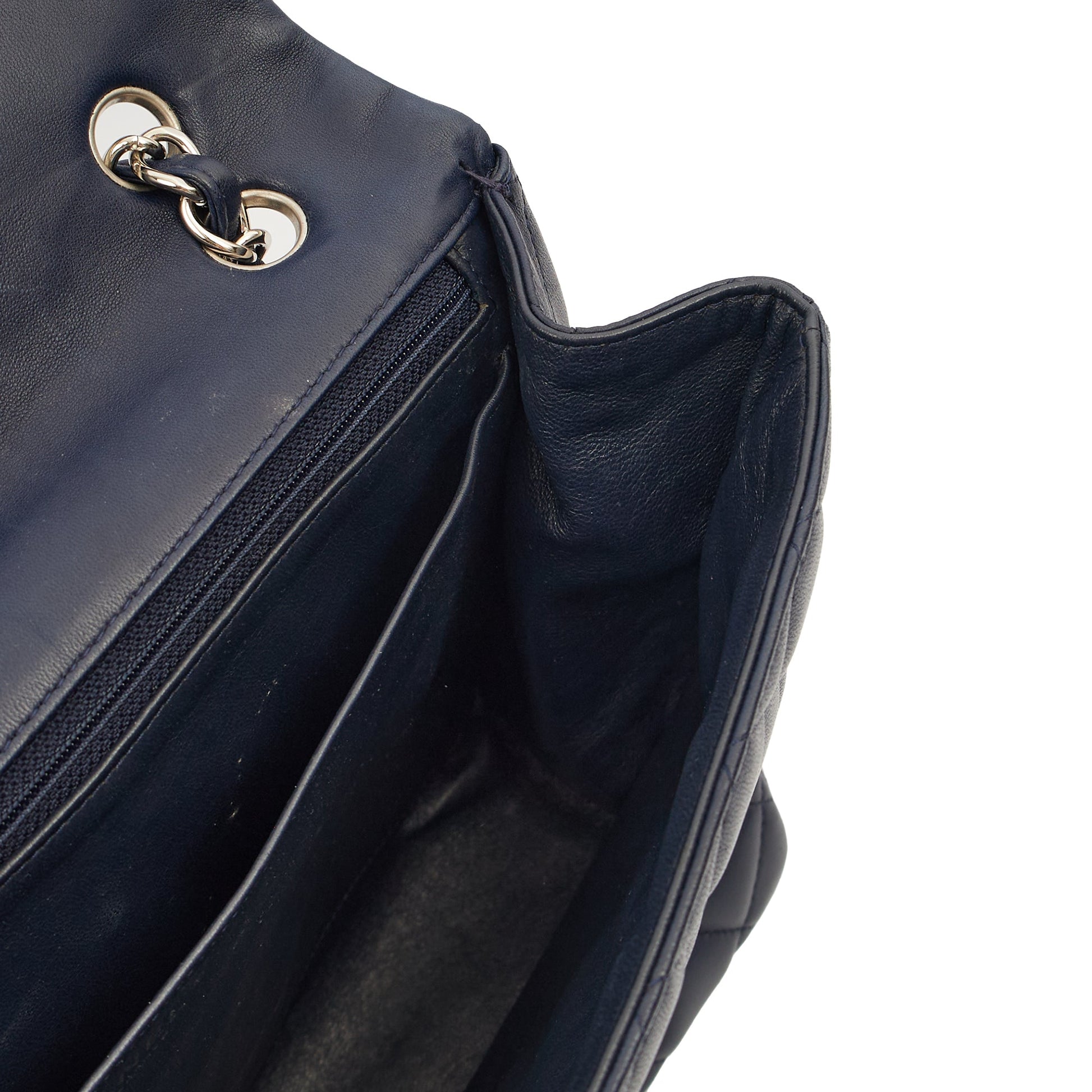 Chanel Shoulder Bag Classic Single Flap - Maxi in Blue, Lambskin Leather CTR — Alternate View 9