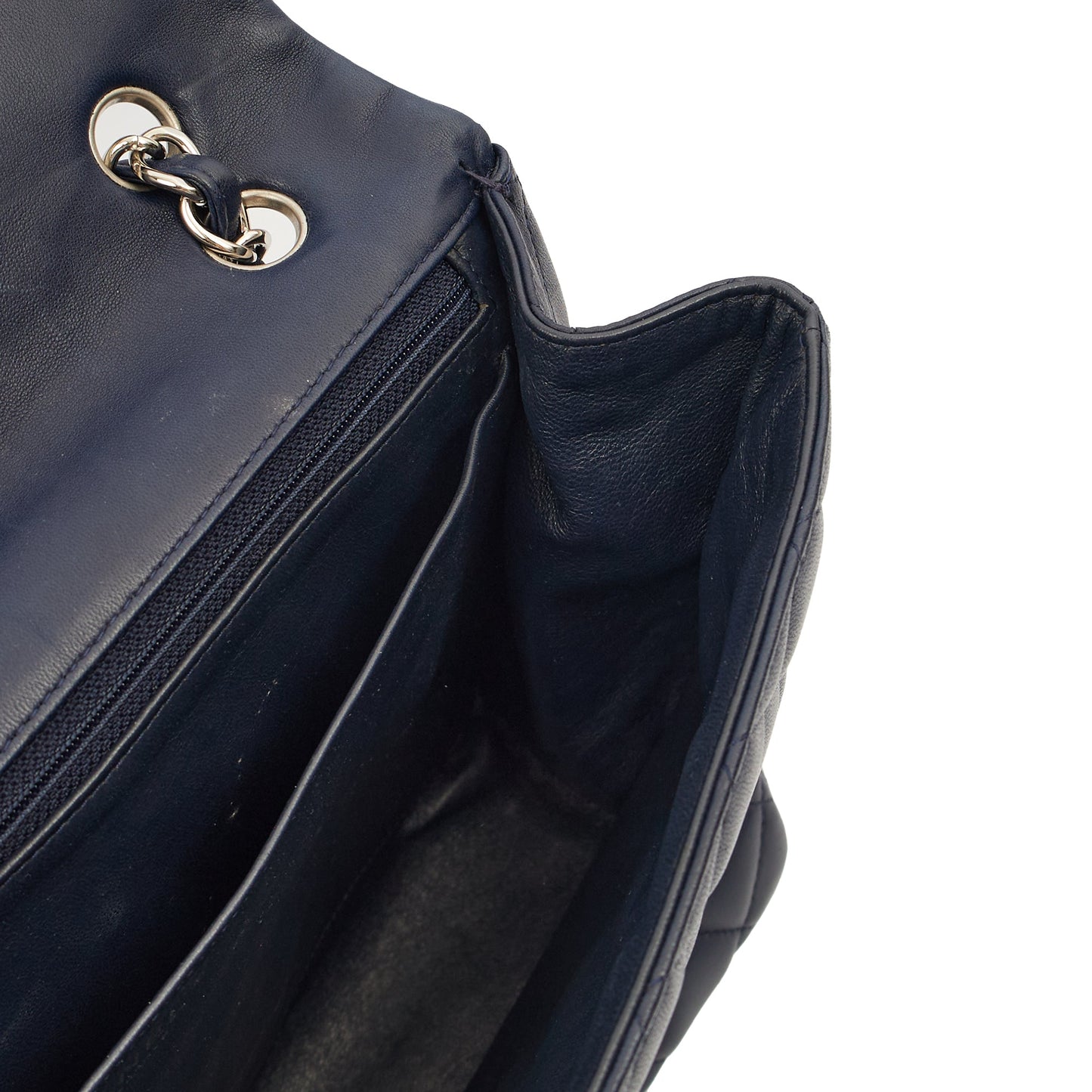 Chanel Shoulder Bag Classic Single Flap - Maxi in Blue, Lambskin Leather CTR — Alternate View 27