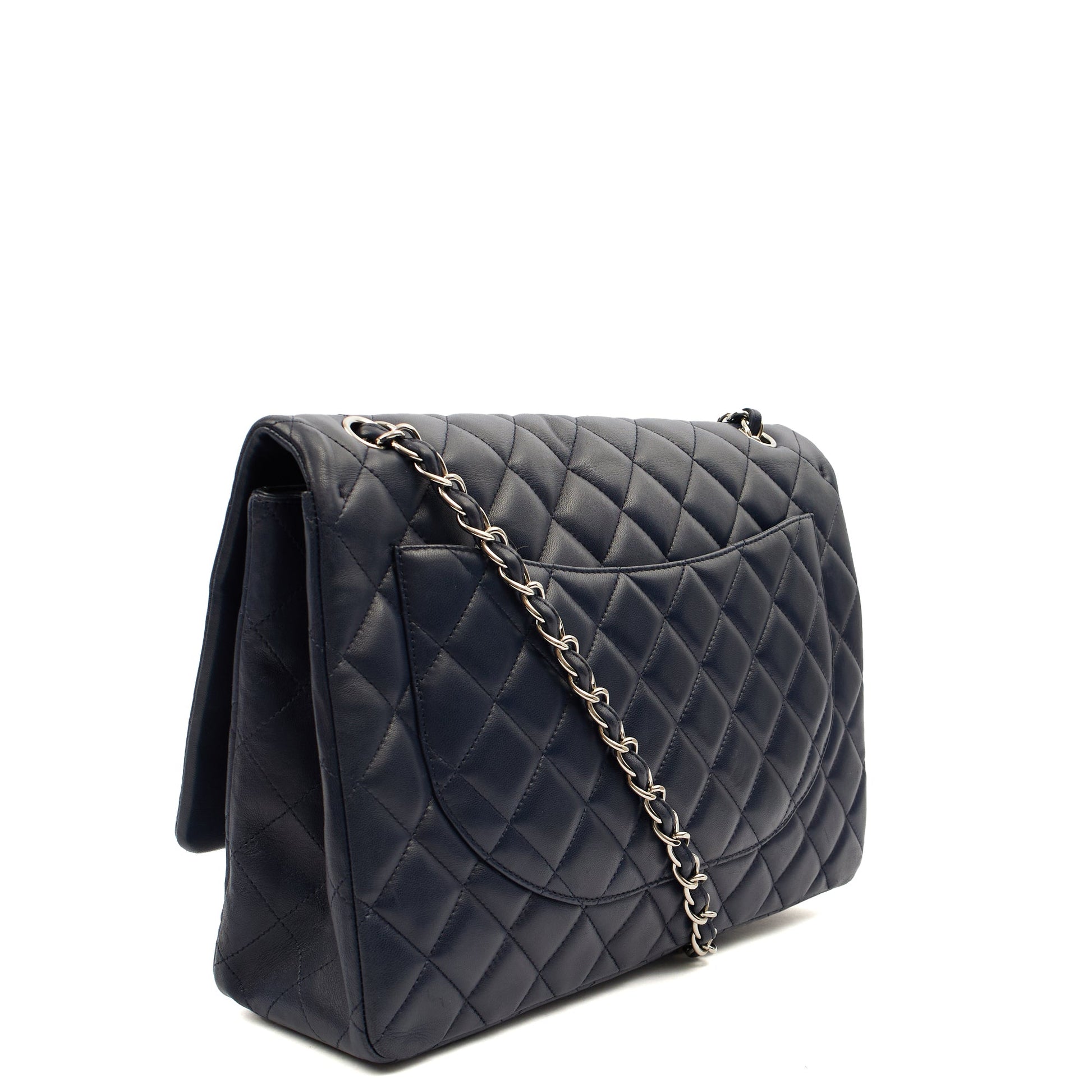 Chanel Shoulder Bag Classic Single Flap - Maxi in Blue, Lambskin Leather CTR — Alternate View 20