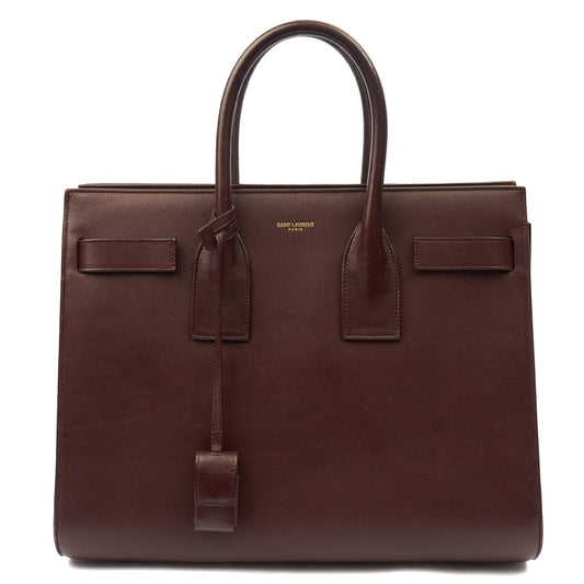 Saint Laurent Tote Sac de Jour in Red, Leather — Front View