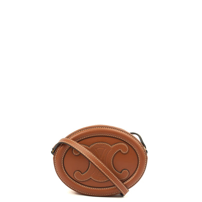 Celine Cross Body Triomphe Oval Crossbody in Brown, Box Calfskin — Back View