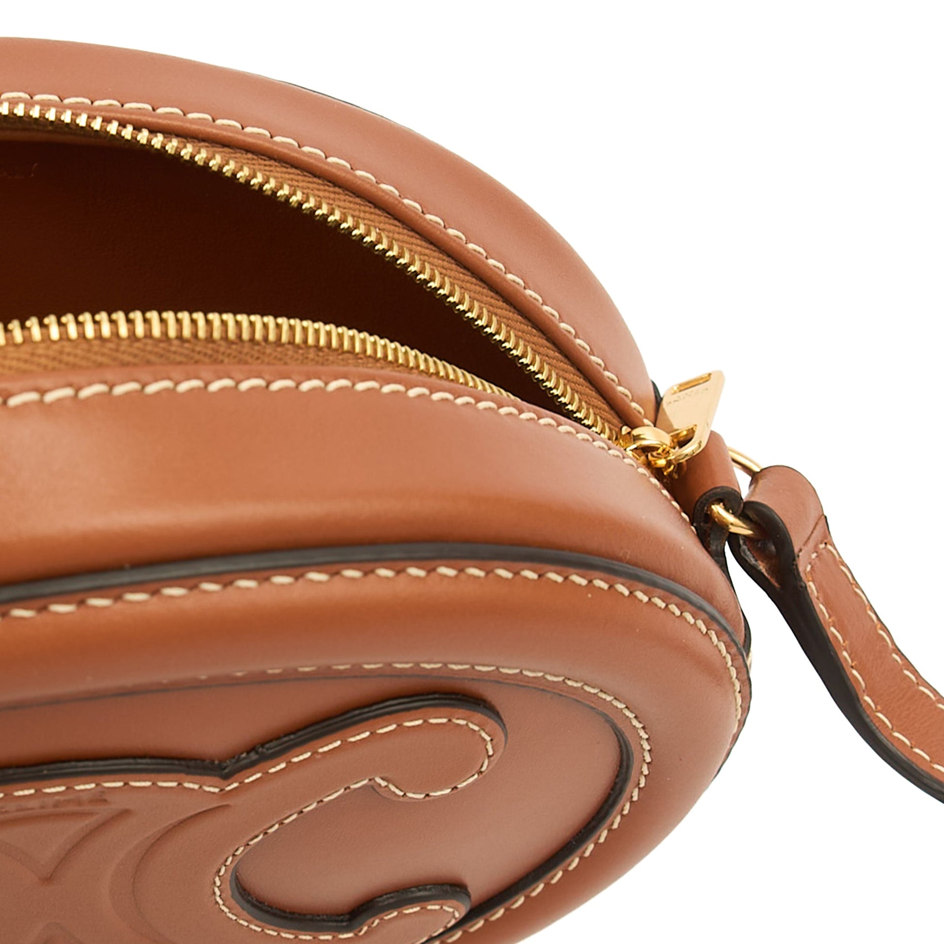 Celine Cross Body Triomphe Oval Crossbody in Brown, Box Calfskin — Alternate View 7