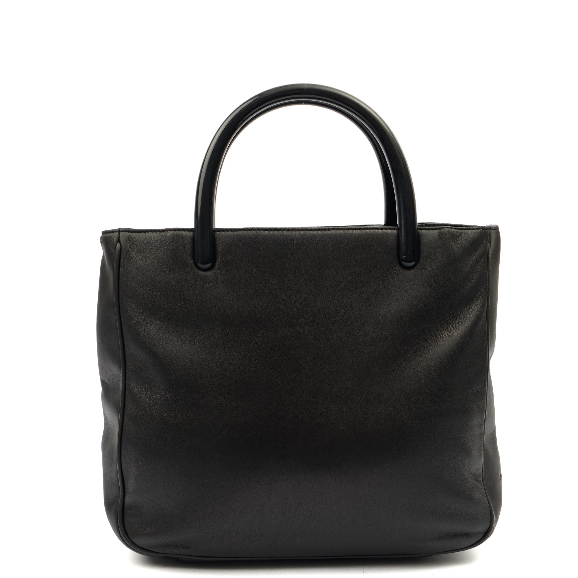 Prada Tote Tote in Black, Calfskin — Back View