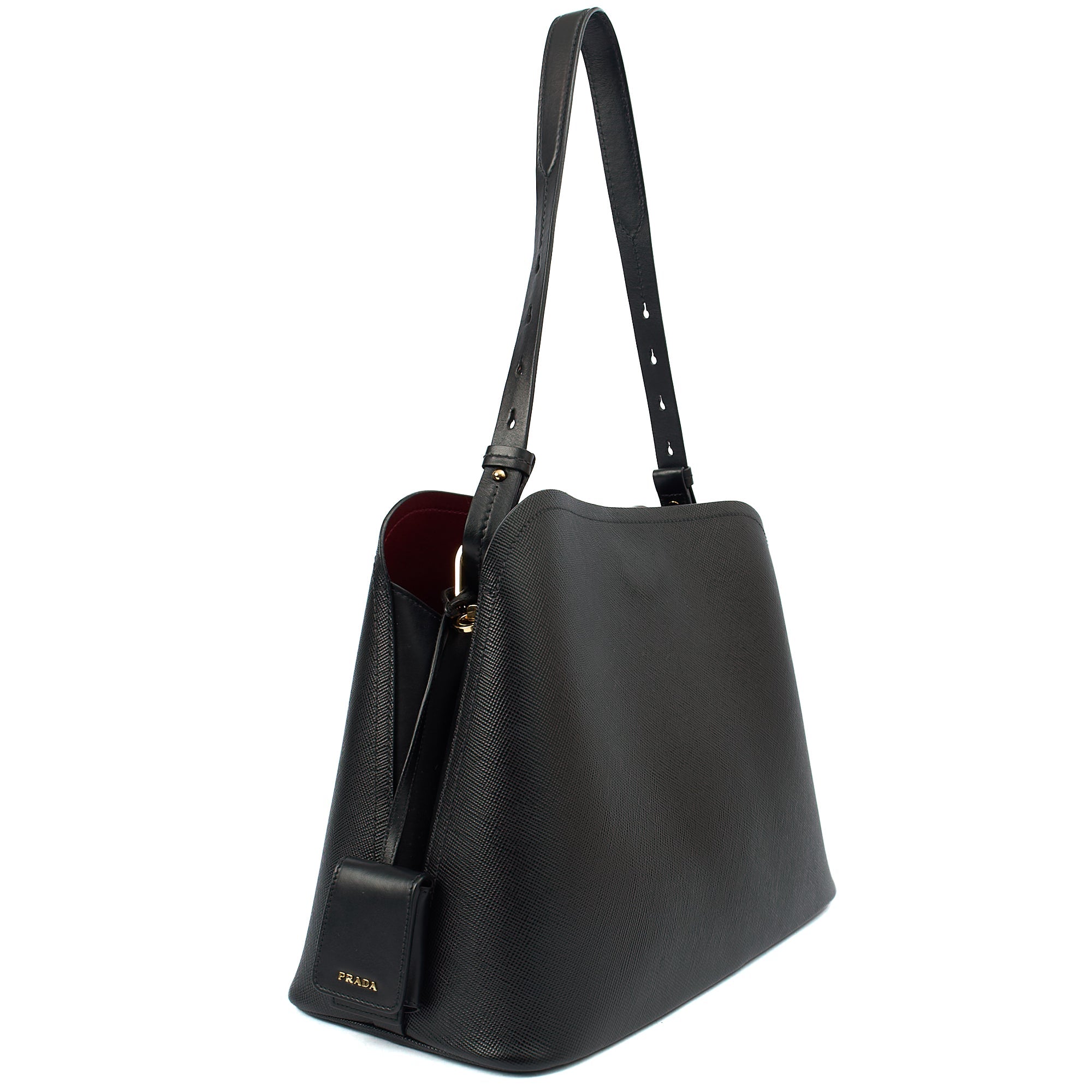 Prada Tote Lux Tote in Black, Saffiano Leather — Alternate View 9