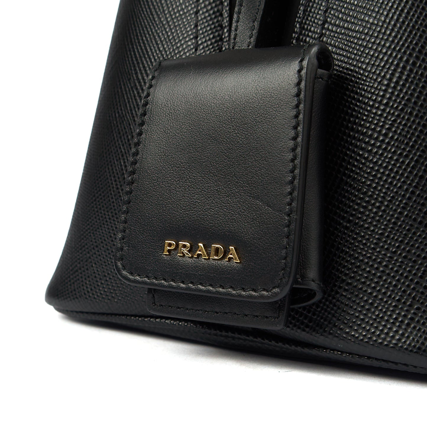 Prada Tote Lux Tote in Black, Saffiano Leather — Top View