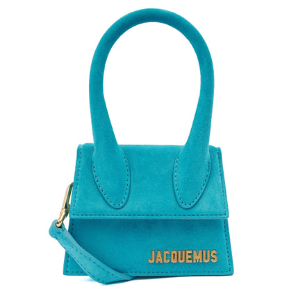Jacquemus Cross Body Le Chiquito in Blue, Suede — Front View