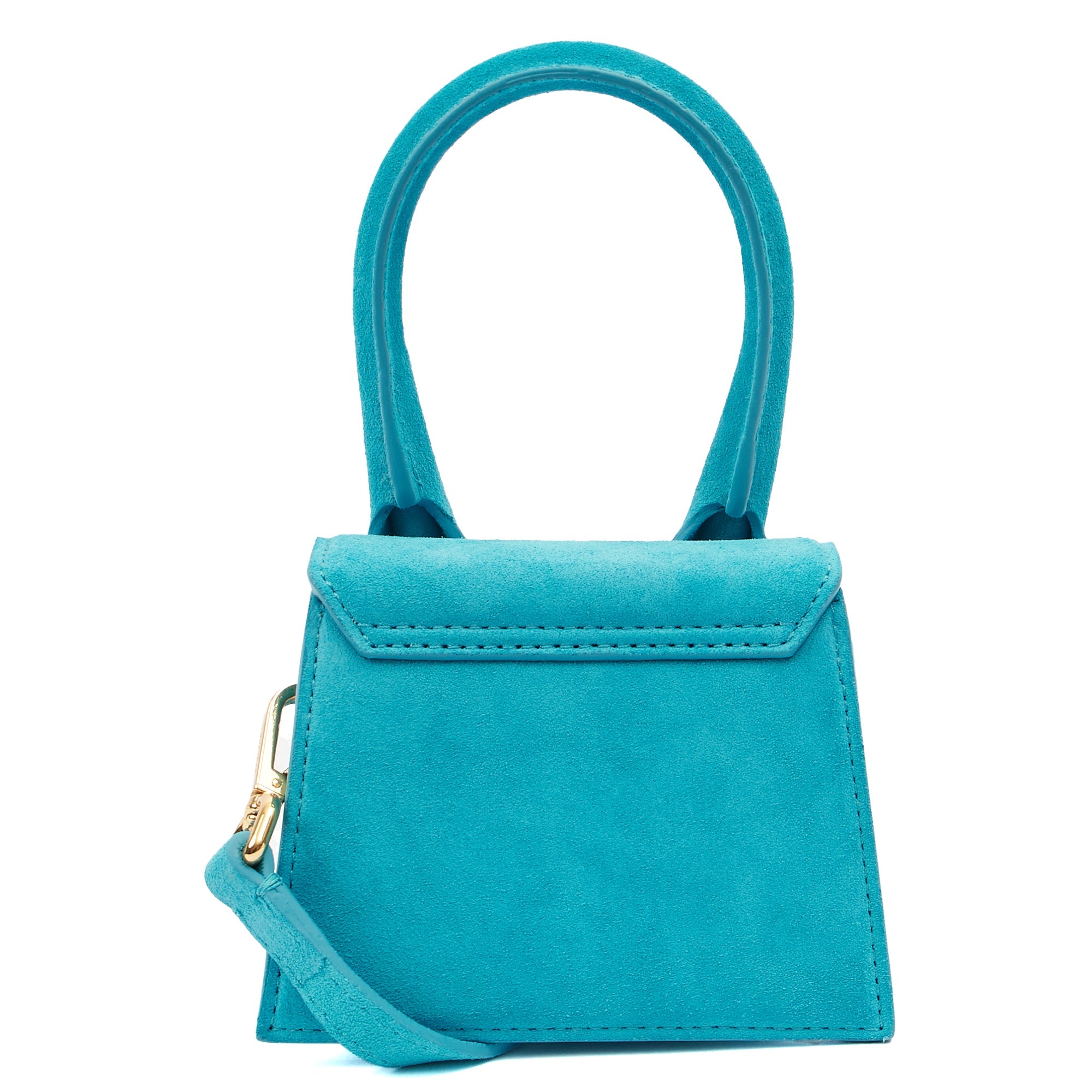 Jacquemus Cross Body Le Chiquito in Blue, Suede — Back View
