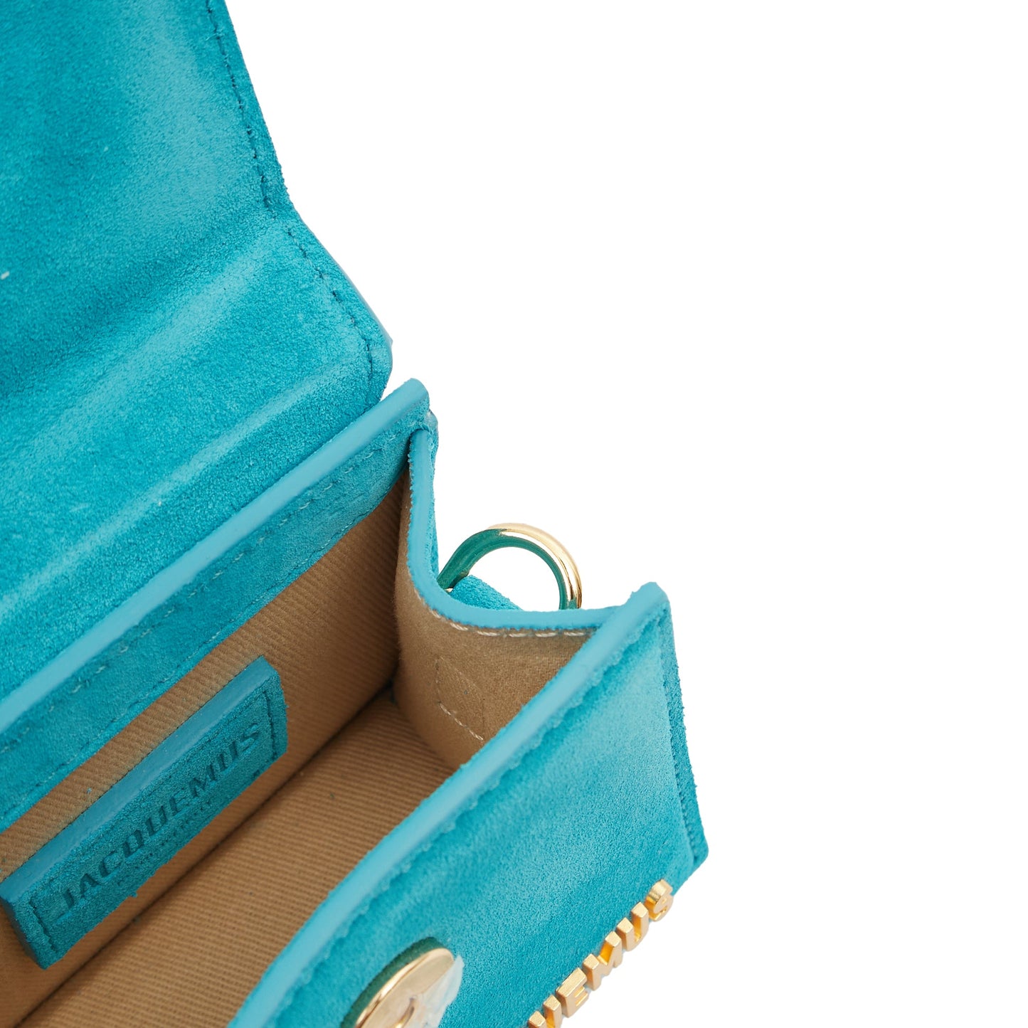 Jacquemus Cross Body Le Chiquito in Blue, Suede — Detail View