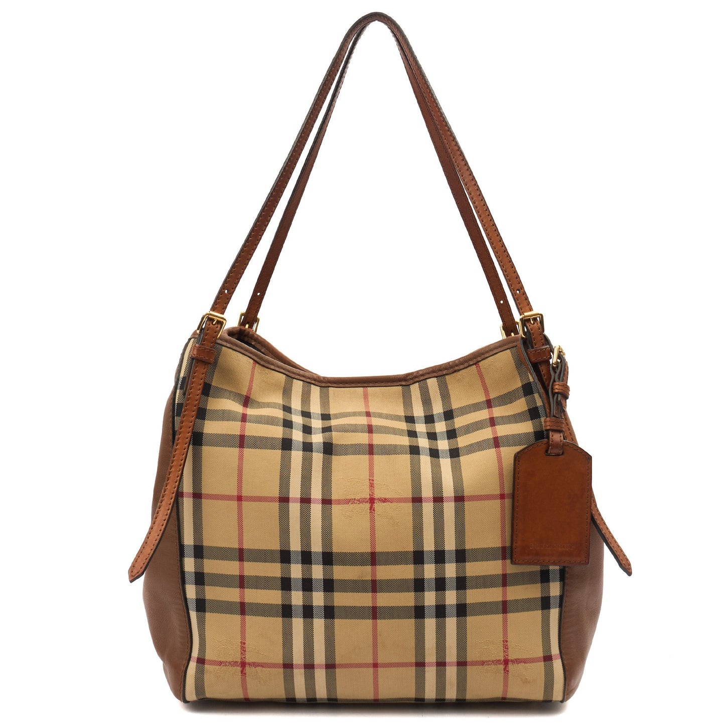 Burberry Tote Tote in Brown, Fabric — Front View