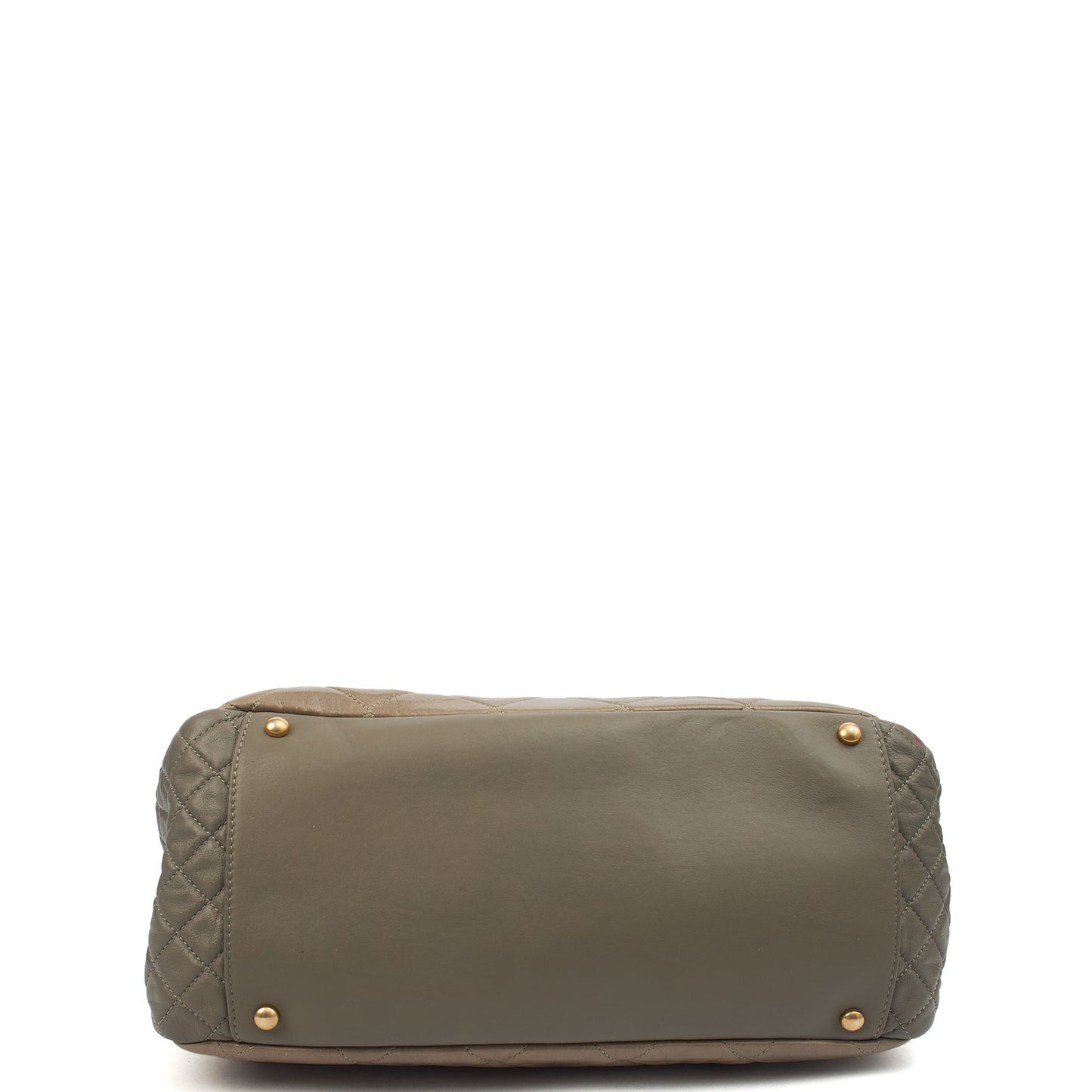 Chanel Tote Gabrielle Flap Bag in Grey, Glazed Calfskin — Top View