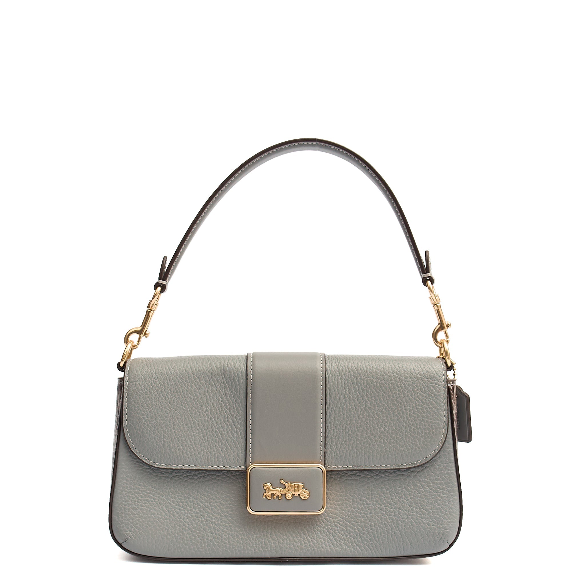 Coach Shoulder Bag Grace Shoulder Bag in Grey, Leather — Front View