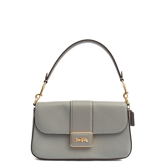 Coach Shoulder Bag Grace Shoulder Bag in Grey, Leather — Front View