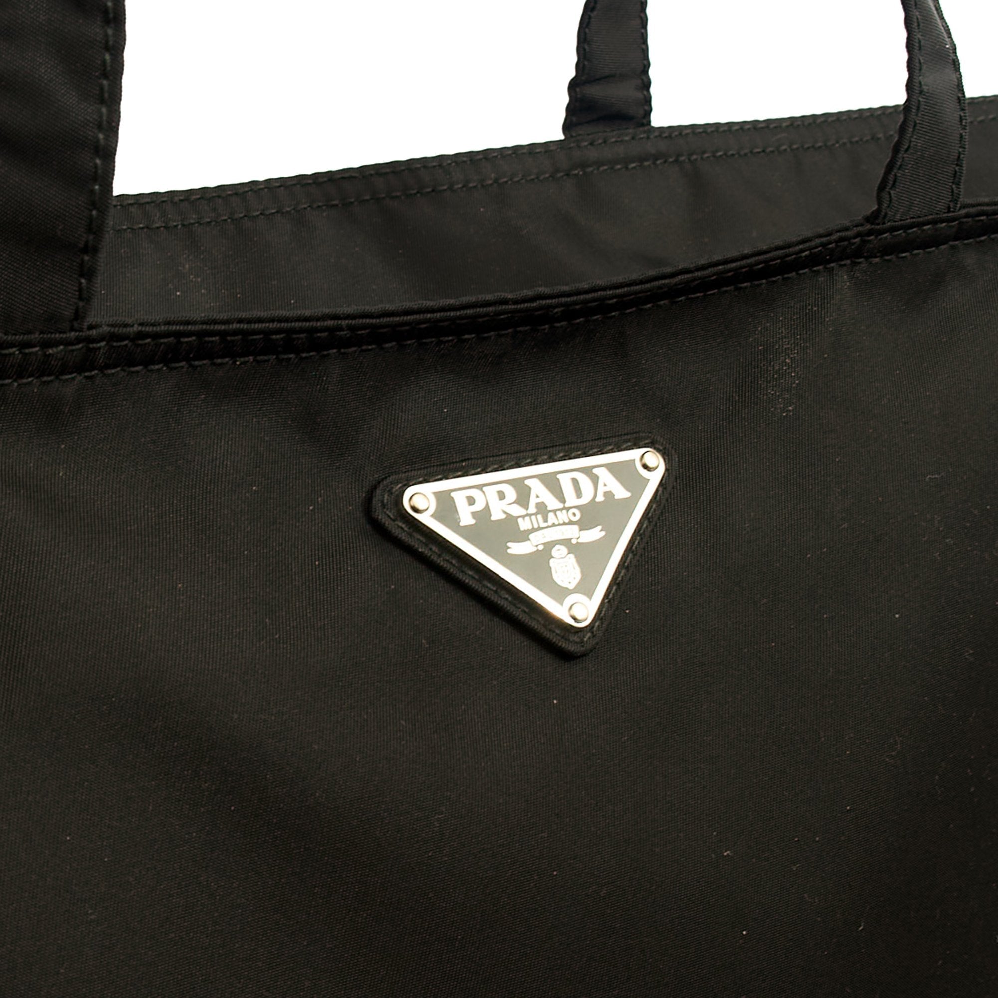 Prada Tote Nylon Tote Bag in Black, Nylon — Lifestyle View