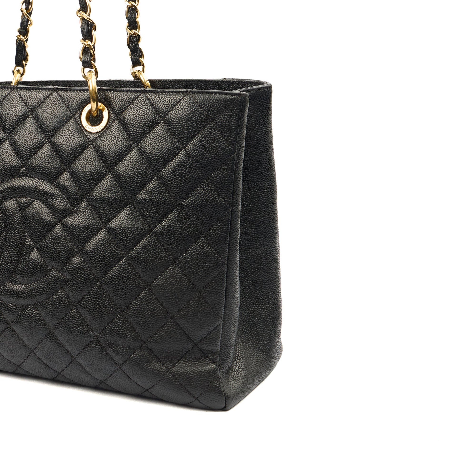 Chanel Tote Grand Shopping Tote XL in Black, Caviar Leather — Alternate View 23