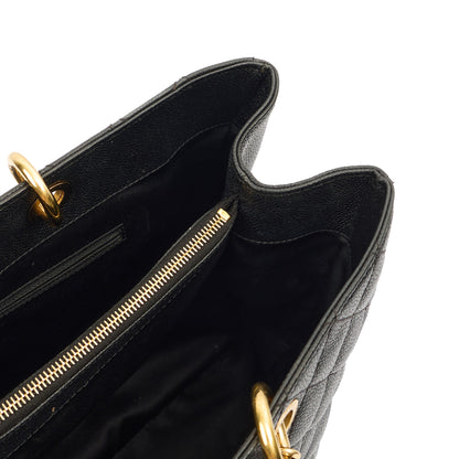 Chanel Tote Grand Shopping Tote XL in Black, Caviar Leather — Alternate View 18