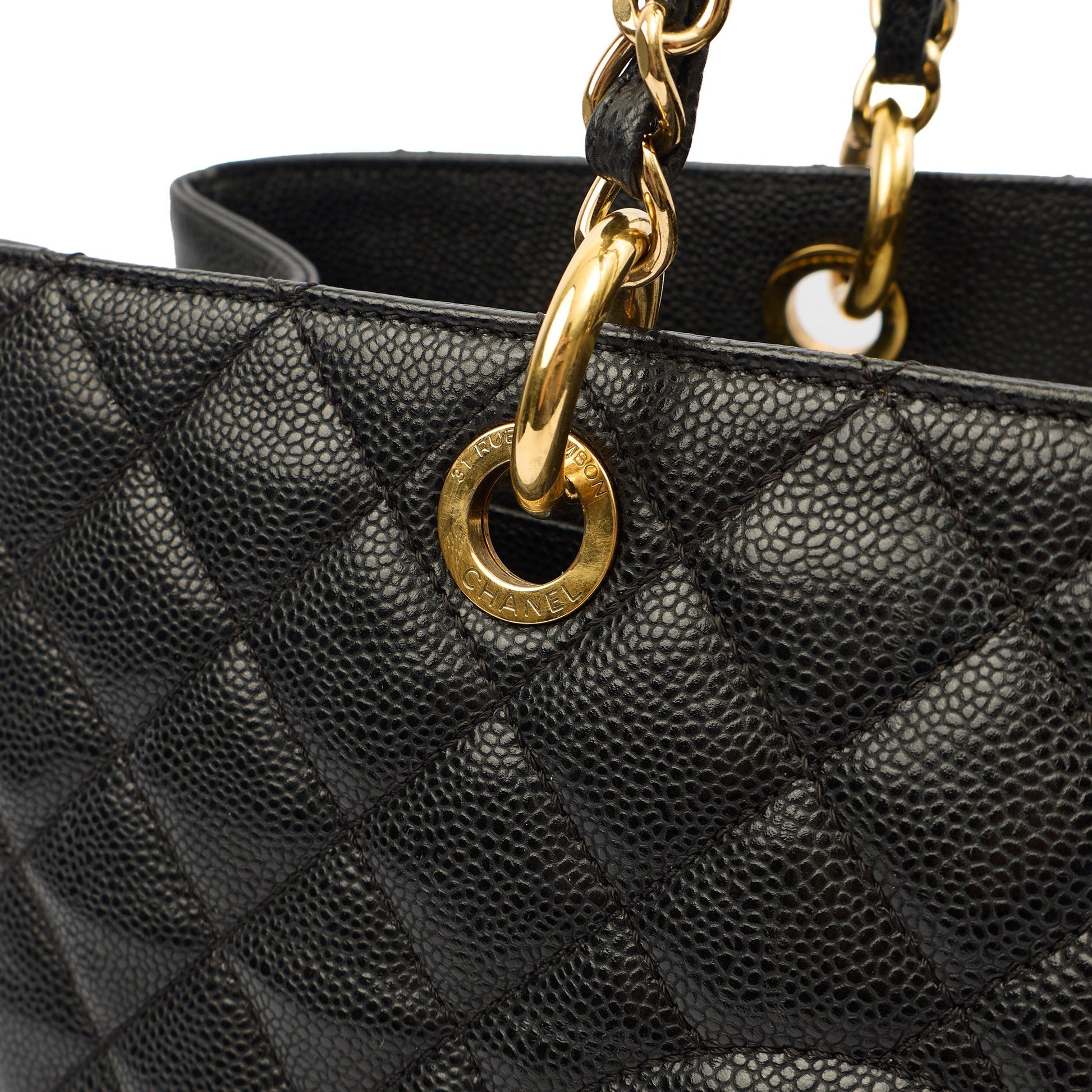 Chanel Tote Grand Shopping Tote XL in Black, Caviar Leather — Lifestyle View