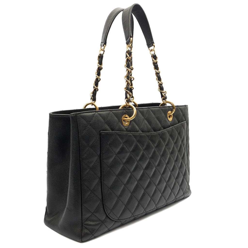 Chanel Tote Grand Shopping Tote XL in Black, Caviar Leather — Alternate View 11