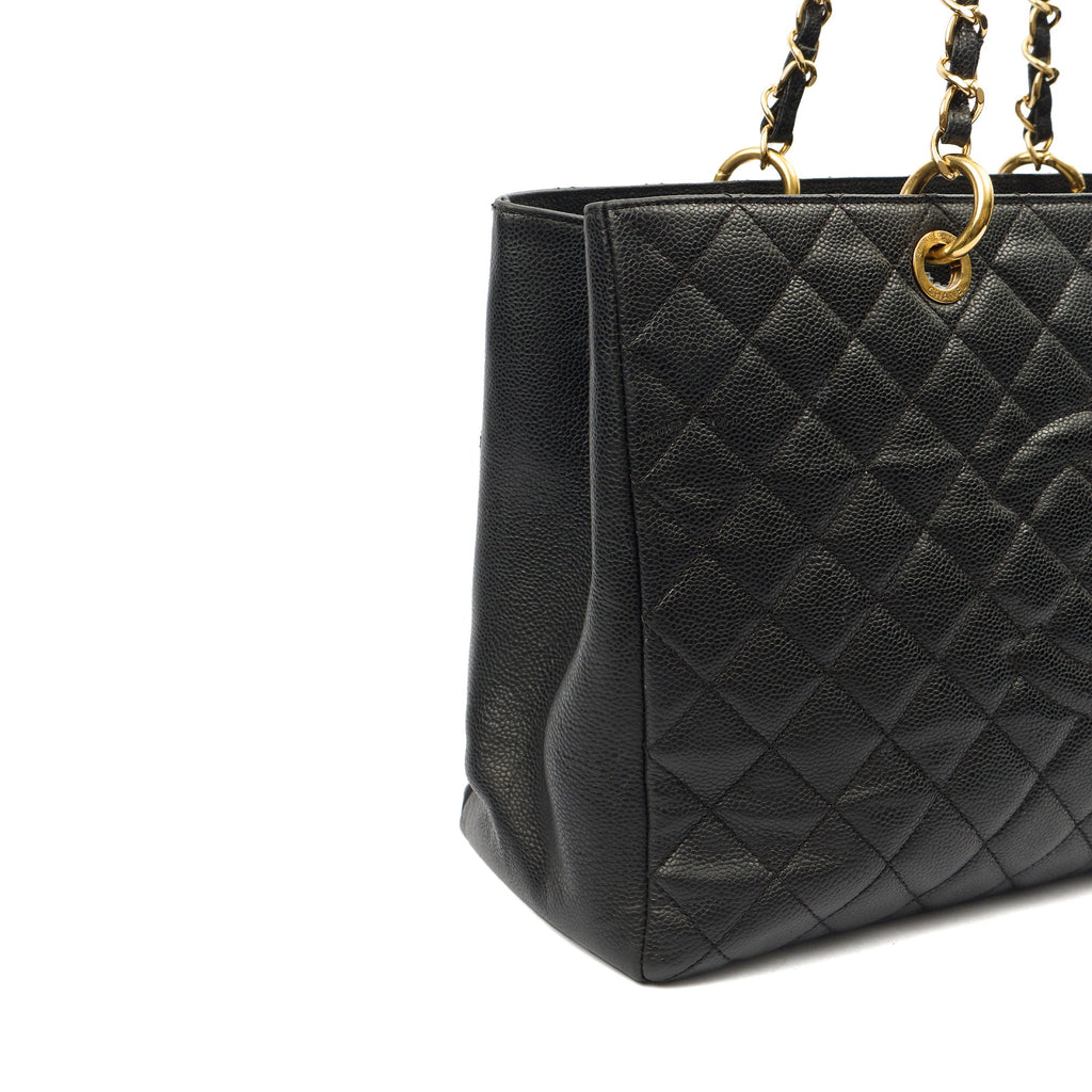 Chanel Tote Grand Shopping Tote XL in Black, Caviar Leather — Alternate View 7