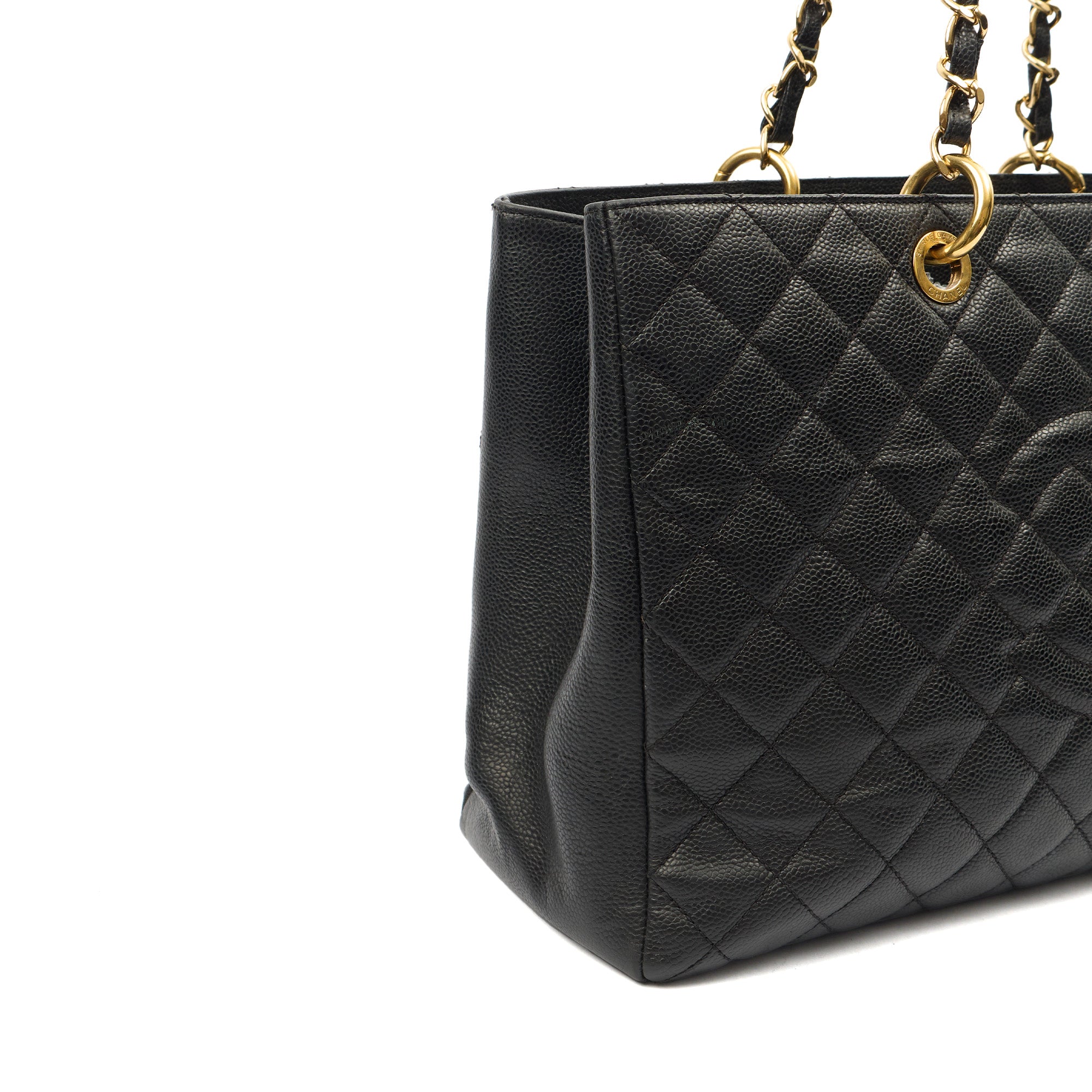 Chanel Tote Grand Shopping Tote XL in Black, Caviar Leather — Alternate View 7