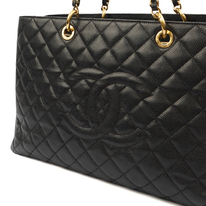Chanel Tote Grand Shopping Tote XL in Black, Caviar Leather — Alternate View 8